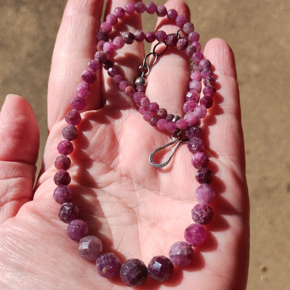Jay King DTR mine finds Faceted Ruby necklace  925 Sterling Silver - Picture 3 of 8